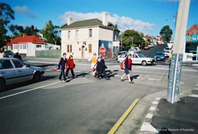School Crossing (intersection of Macquarie and Anglesea Streets, South Hobart.