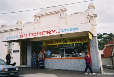 South Hobart Butchery  - Terry Carless (principal) L  and Randall Tonks R with Alex Halse Rogers & Bonnie
