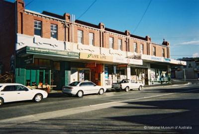 South Hobart Shops [incl. South Hobart Newsagency and Guardian Pharmacy, Live Life Health Food Store and Macquarie Street Foodstore.]