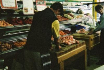 South Hobart Butchery - Terry and Randall hard at work.