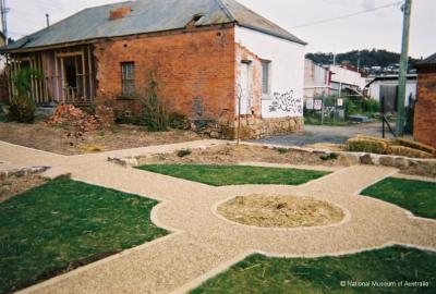 All Saints' Anglican Church  (rear)  - Site of original wooden Church,  Demolished in the 1990s  - South Hobart Houses